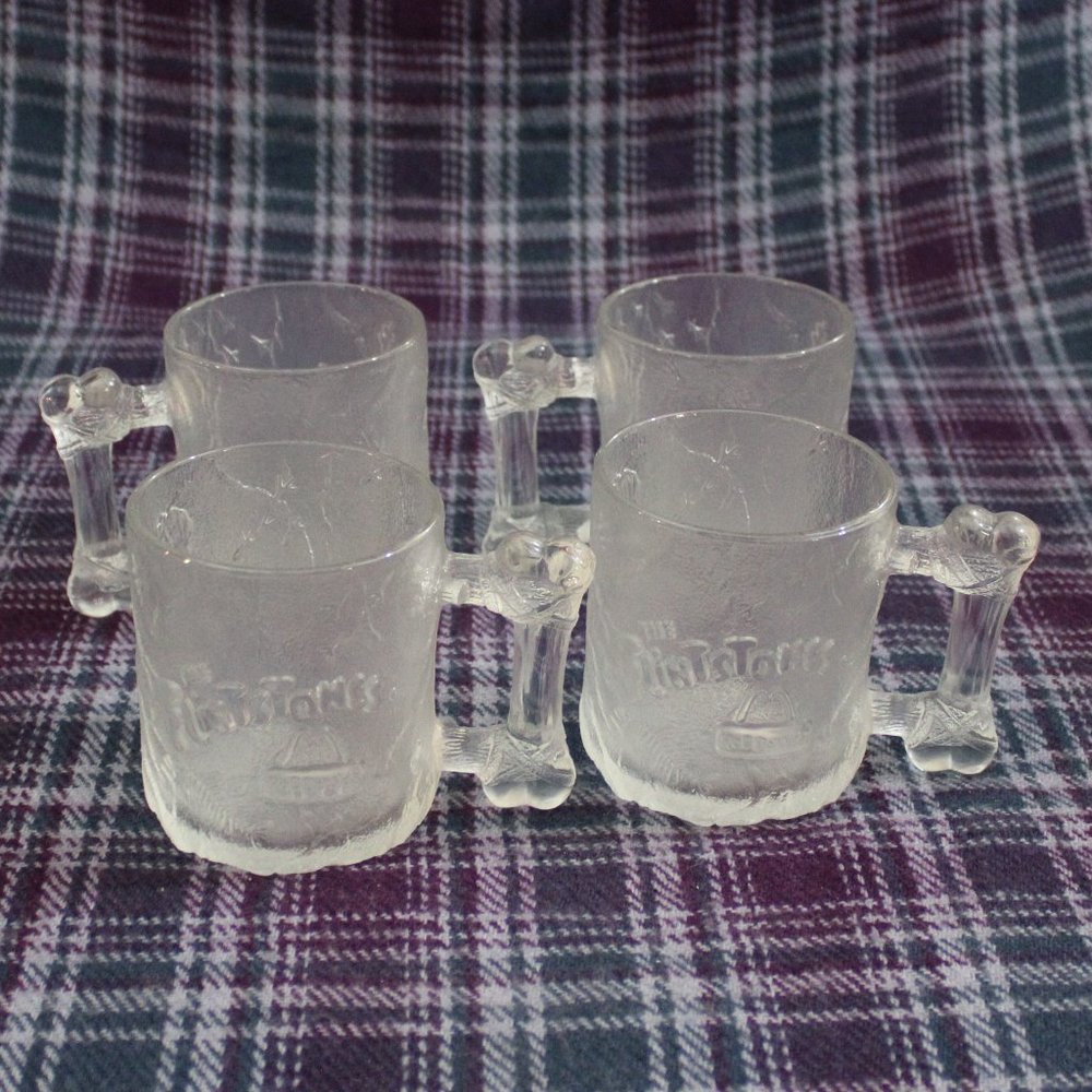 Flintstones McDonald's Pre Dawn Glass Mug Set of Four